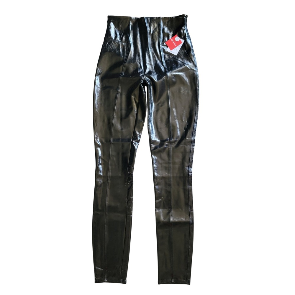 NWT Spanx Faux Patent Leather Legging Classic Black Small Tall High Rise Glossy